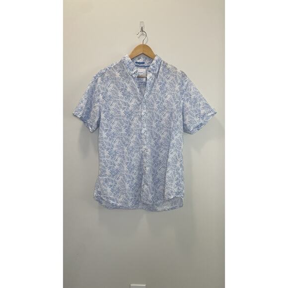 Denim & Flower Other - Denim & Flower Ricky Singh Textured Seersucker Shirt Button Up Tropical L Prep